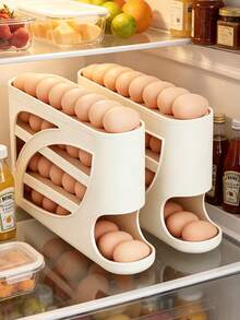 Egg Rolling Machine, Automatic Egg Rolling Storage Rack, Refrigerator Egg Storage Container, Space Saving Egg Container For Refrigerator And Countertop, Practical Egg Rack For Kitchen Pantry, Keeping Eggs Neatly Arranged For Daily Kitchen Use - Multicolor - View 9