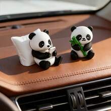 3pcs Panda Car Dashboard Decor. Suitable For Car Center Console Decoration, Can Be Paired With Rearview Mirror For Interior Car Decoration. Cute And Charming Decoration, Small Gift For Holidays. - A - View 4