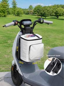 Large Capacity Motorcycle Scooter Hanging Bag - Durable Material Bicycle Storage Bag, Bicycle Motorcycle Helmet Bag, Portable Front Bicycle Bag, Large Capacity Storage Bag, Suitable For Commuting, Travel And Outdoor - Adjustable Shoulder Strap, Touchscreen, Lightweight Bicycle Equipment With Zipper - A - View 5
