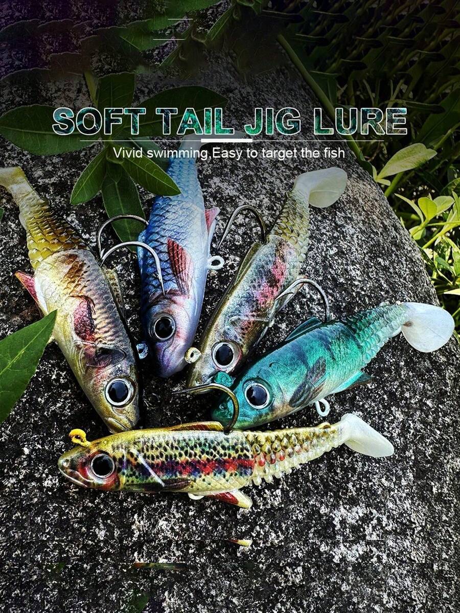 Proberos Realistic Fishing Bait And Lures - 3-Hook Lead Sinkers, Enhanced Catch Rate, Natural Attractant, Suitable For Year-Round Fishing Adventures - Multicolor - View 1
