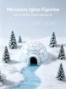 Realistic Arctic Architecture, Model, Miniature Snow House, Christmas Tree, Scene Model, Hidden Cabin, Static Display, Decoration, Christmas Decor, Christmas Gift, Yard And Garden Decoration, Miniature Landscape And Statue - Multicolor - View 9
