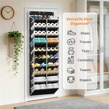 20-30 Pairs Door Hanging Shoe Rack, Mesh Hanging Shoe Storage With 20 Deep Pockets, 10-Tier White Door Shoe Rack, Suitable For Sneakers, Boots, With 4 Adjustable Hooks - Multicolor - View 10
