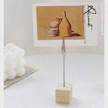 3/10/20 buah Tempat Kartu Nama Kayu, Klip Memo, Stand Pajangan Foto - Cocok untuk Label Harga, Foto, Kartu Meja, dan Nomor Meja - Beraneka warna - View 2
