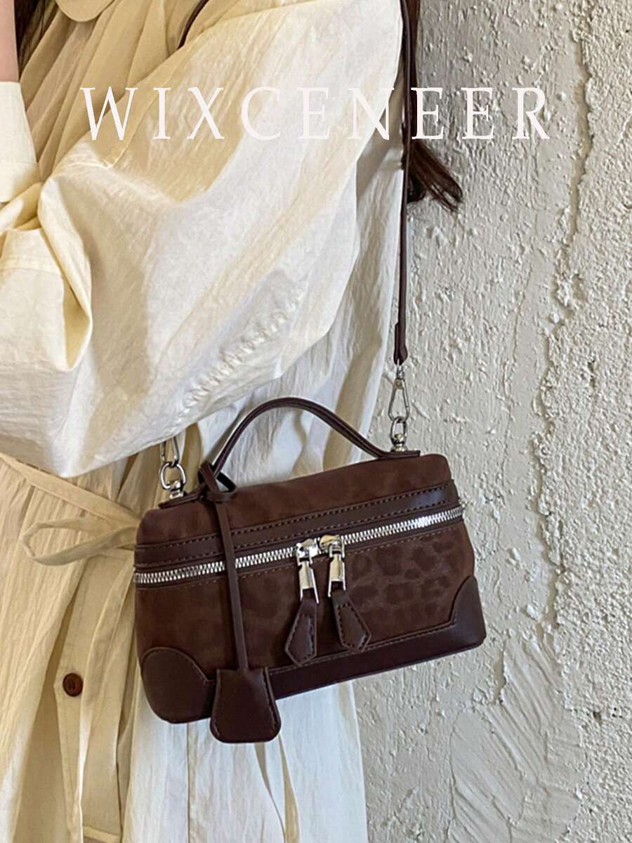 1pc Fashionable Daily Shoulder Bag Korean Ins Style Box Crossbody Bag