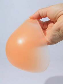 ANGDIE 1件單色膚色矽膠三角乳房義乳，耐熱防水乳墊，可重複使用，適用於游泳、溫泉及乳房切除術後佩戴 - 卡其色 - 查看 6