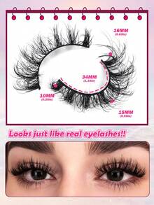 MAANGE 10 Pairs Natural Messy Cat Eye False Eyelashes, Thin Lash Stem, Create Cat Eye Makeup Look, Long And Slender, Soft And Natural, Strip False Eyelashes - Multicolor - View 3