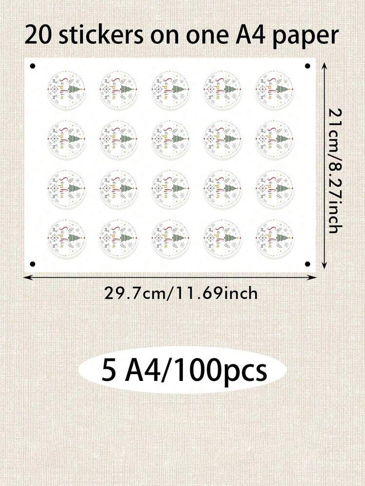 客製化聖誕貼紙，節日禮物包裝姓名標籤貼紙，個性化節日標籤，客製化姓名禮物封口貼紙，可客製化聖誕包裹裝飾，聖誕禮物標籤，派對小禮貼紙，客製化貼紙，圓形貼紙，居家 - 風格C - 查看 12