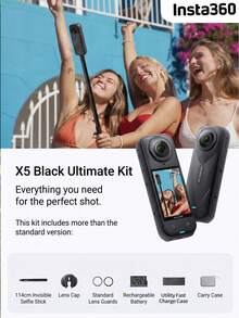 Insta360 X5 Panoramic Action Camera 8K HD Anti-Shake Waterproof Motorcycle Riding Handheld Camera Vlog Travel Pocket Camera, Multiple Sets Available - View 1