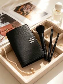 GIVENCHY Makeup Brush Set With Printed Brush Pouch, 3 Pieces, Portable And Durable, Suitable For Travel, With Brand Logo Design, Soft Brush Hair, For Personal Use And Gift Giving, GIVENCHY‑GIFT‑15/16 - Black - View 9