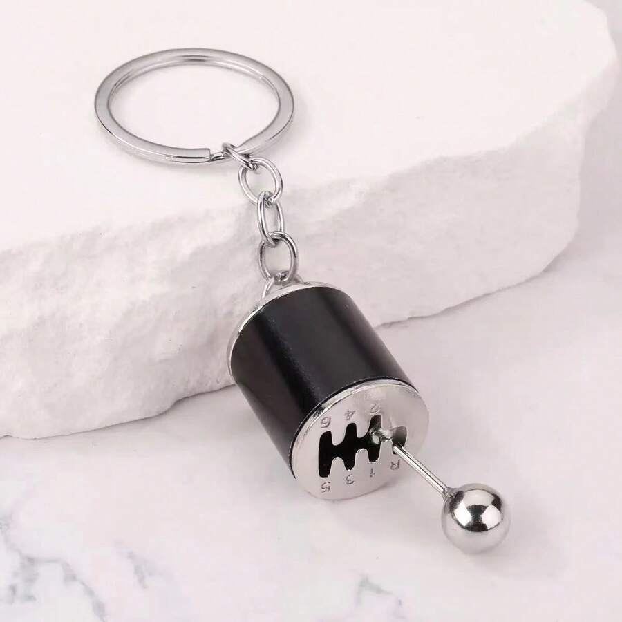 Unisex Creative Zinc Alloy Gear Manual Shift Keychain - Black - View 1