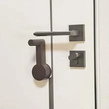 2pcs/Set Home Anti-Opening Lock Hook, Door Handle Fixed Protective Lock, Door Handle Protector, Portable Travel Door Lock, Anti-Pry Anti-Collision - Multicolor - View 8