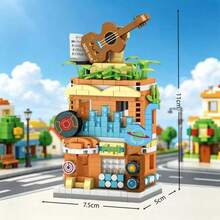 Creative Colorful Street Scene Small Particle Building Blocks Set, Cute Cartoon Commercial Street Shop Design, Rich Colors, Smooth Particles Without Burrs. Can Be Freely Assembled And Built, Exercising Children's Hands-On Ability And Spatial Thinking, Fun Educational Stress Relief. Home Decor, Parent-Child Interactive Toy, Ideal Gift For Birthdays And Holidays. - Multicolor - View 14