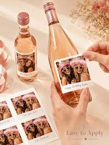 1-10pcs Customized Wine Bottle Labels, Personalized DIY Wine Bottle Stickers, Designed Based On Birthday Celebrant - Multicolor - View 7