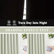 Pinch Pleated Full Blackout Curtains Linen Blended Room Darkening Curtain Panels 84 Inch For Living Room Bedroom Thermal Insulated Pinch Pleat Drapes With Hooks 40" Wx84 Lx2 - Soft Green - View 4