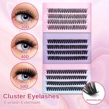 ARTSTAR 4-Row Cluster Eyelash Extensions 30D/40D/50D/60D Natural Style Handmade Eyelash Bundles - D - View 1