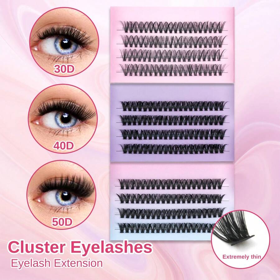 ARTSTAR 4-Row Cluster Eyelash Extensions 30D/40D/50D/60D Natural Style Handmade Eyelash Bundles - D - View 1