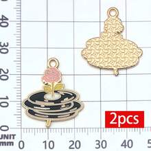 2/8pcs Pink Gothic Enamel Charms Alloy Skeleton Moth Record Player Pendant For DIY Halloween Bracelet Necklace Earring Jewelry Making Findings - Pink - View 13