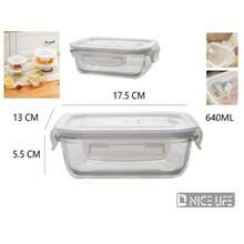 Heat‑Resistible Glass Lunch Box With Lid, Odor‑Resistant Leak‑Proof Quick‑Lock Lid Meal Container, Multi‑Capacity Clear Glass Food Keeper, Oven & Freezer Kitchen Food Storage Organizer - Transparent - View 19