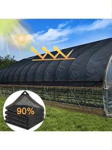 1pc Outdoor Multicolor Shade Net - 90% UV Protection, High Density Polyethylene, Black Rectangular Shade Sail For Patio, Pergola, Yard, Backyard Lawn And Garden - Windproof Privacy Canopy Cover - A - View 6