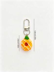 1pc Donut Keychain Pendant, Cute Small Resin Fruit Bag Charm, Student Backpack Decoration, Best Friend Gift - Multicolor - View 5