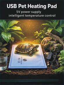 USB Reptile Heating Pad, 5V Waterproof Heat Mat With Adjustable Thermostat & 1-12H Timer, Precise Temperature Control (±1°C), Portable Under Tank Heater For Turtle, Lizard, Frog, Snake, AmphibiansCats, Newborn Puppies, Rabbits And Other Small Animals - Purple - View 2