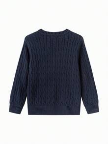 Balabala Stylish Kids Knit Cardigan Soft Warm Sweater Base Top For Toddler Boys & Girls Winter - Blue Tint - View 5