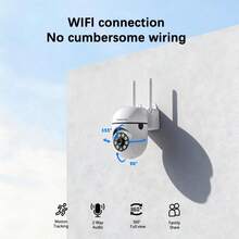 szsinocam 1PC 1080P PTZ WiFi Camera,2.4G Outdoor Monitoring Cam,355°Horizontal‑90°Vertical Rotation,Motion Tracking,Two‑Way Audio,Full‑Color Night Vision,24H Recording,USB Powered,Power Adapter Not Included - White - View 10