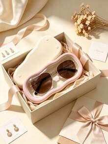 Transparent Floral Print Eyeglass Case, Eye-Catching Portable Shockproof Handheld Eyeglass Storage Box, Vintage Fashion Eyeglass Case, Unisex, Cute Holiday Gift (Random Print Position) - Multicolor - View 8