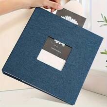 1pc Minimalist Linen Creative Gift Photo Album, Linen Photo Album, 6 Inch, 200 Pages, With Pockets, For Photo Storage, Suitable For Family And Wedding Commemorative Album, Anniversary, Birthday, Thanksgiving, Valentine's Day Gift - Multiple Styles - View 7