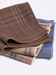 1pc Vintage Plaid Pocket Square, Men's Suit Pocket Decor Accessory - Multicolor - View 3