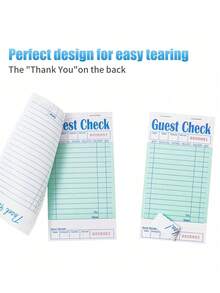 1/2/4 Pack Green Server Order Pads, Suitable For Waiters, Servers, Server Notebooks, Server Checkout Books, Restaurant Paper Checkout Slips, 50 Sheets/Pack, Total 200 Sheets - Multicolor - View 8