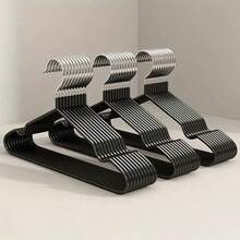 20/30/50 Household Clothes Hangers With Angle-Free, Non-Slip Hanging, Anti-Curvature Coated Drying Rack - Black - View 19