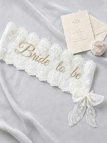 Custom Bride To Be Lace Sash, Embroidered Bridal Shower Sash, Custom Thread, Lace Sash For Wedding, Bachelorette Party Sash, Hen Party Bride Gift, Gift For Wedding, Party. - Multicolor - View 5