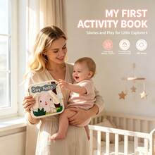 Baby Cloth Book, Suitable For Children - Durable Felt Quiet Book, Interactive Illustrated Cloth Book, Featuring Rabbit And Other Diverse Animal Patterns, Ideal Learning Toy For Babies, Promotes Motor Skills, Tactile And Visual Development, Cultivates Hands-On Skills And Cognition, Colorful Design, Fun Illustrations, Perfect Birthday Gift And Christmas Gift For Babies - Multicolor - View 8