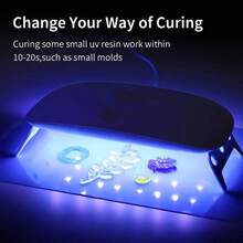 UV Resin With Lamp, Upgraded Crystal Clear Low-Odor UV Resin Kit, UV Lamp, Silicone Pad, Hard UV Epoxy Resin, Jewelry UV Resin Starter Kit, Craft Decoration (Includes 100g UV Resin, 1 UV Lamp, 2 Molds) - 白色 - 查看 3
