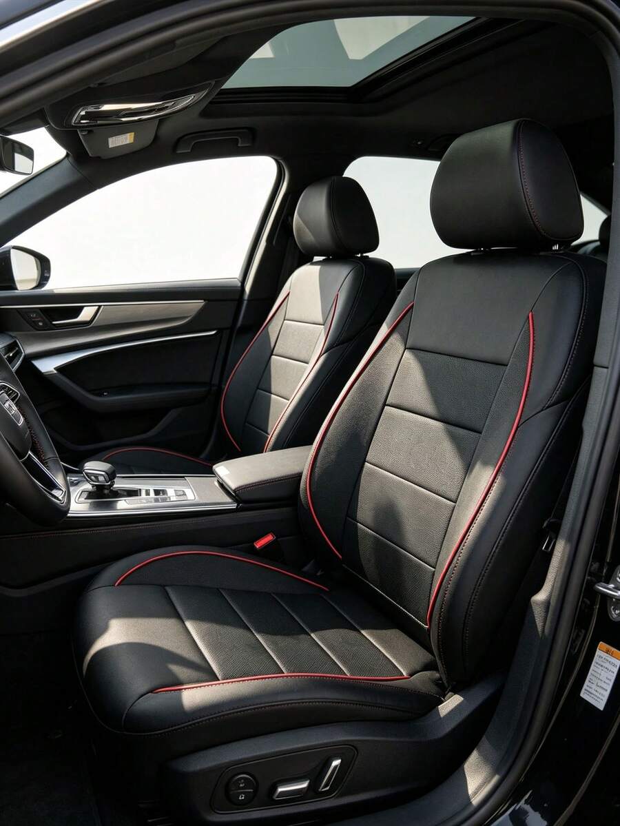 Universal Car Seat Covers: Front Row Or 5-Piece Set. Smooth PU Material, Non-Slip Back, Easy To Clean, Easy To Install. Suitable For Sedans, SUVs And Trucks. Premium Interior Protection And Car Accessories. Multiple Colors Available - A - View 1