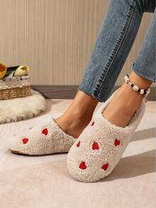 Soft Sole Embroidered Heart Warm Slippers - Quiet Slippers - Super Soft & Lightweight - Suitable For Floor Or Carpet Use, Halloween, Christmas Decoration, Home Decor, Comfortable, Bedroom - Multiple Styles - View 8