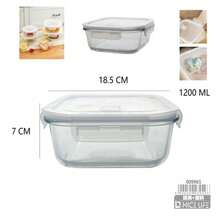 Heat‑Resistible Glass Lunch Box With Lid, Odor‑Resistant Leak‑Proof Quick‑Lock Lid Meal Container, Multi‑Capacity Clear Glass Food Keeper, Oven & Freezer Kitchen Food Storage Organizer - Transparent - View 12