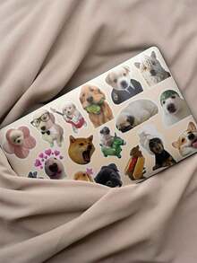 50pcs Funny Dog Expression Stickers PVC Material Gift Cartoon Decoration Scrapbook Laptop Luggage Guitar Water Bottle Phone Case DIY Stickers - Multicolor - View 5