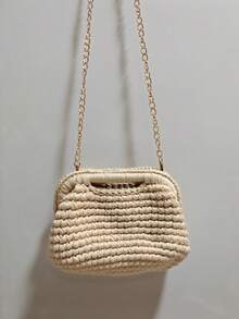 Woven Fashion Shoulder Bag, Crochet Handbag,Straw Bag - Multicolor - View 15