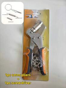 1件皮革帆布打孔工具組，手持式多功能打孔器附螺紋按扣鉗、金屬空心鉚釘鉗與雞眼安裝工具；適用於皮革、帆布與布料的打孔與緊固件安裝，省力耐用，滿足DIY、皮革手工與居家修繕需求，手工愛好者的實用必備工具 - B - 查看 17