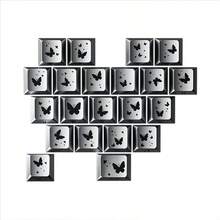 AULA Beauty Butterfly Love Keycaps con Grabado Lateral DIY Personalizado PBT Altura de Fábrica 21 Teclas Patrón Lindo Tapas de Teclado - Ver 12
