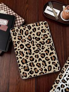 1pc Yellow Leopard Print Tablet Case Compatible With IPad Mini6/7/Air/Air2/9.7/10.2/10.5/10.9 (Air4-Air8)/Pro 11/10th Gen/A16/Pro 11 2024, Double-Sided Painted Pattern, Transparent Acrylic Back Shell, Silk Texture 8-Fold Stand, Auto Sleep/Wake, Built-In Pen Slot, Pen Not Included, Some Models With Camera Frame - Multicolor - View 3