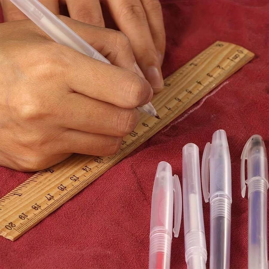 Heat Erasable Fabric Marker Set, Multi-Color Fabric Disappearing Ink Pens, Designed For Quilting, Sewing, Garment Making And Cutting, Tailor's Fine Chalk Pens, Essential Quilting Tools, Streamlined Pen Body Design, Replaceable Fabric Markers - Sewing Marking Pen - View 1