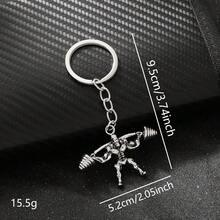 1pc Sports-Themed Metal Keychain Mini Realistic Racket, Cycling, Weightlifting, Baseball Helmet Shaped Pendant, Simple Silver Texture Bag Charm, Sports Enthusiast Portable Accessory, Creative Commemorative Small Gift, Suitable For Keys, Backpack Decoration, Gift Giving, Personalized Sports Style Pendant - Multicolor - View 6