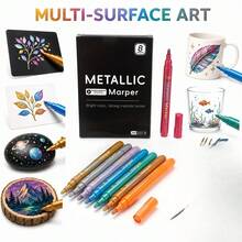 Hard Tip Metal Colorful Marker Set, Multi-Color Marking Pens, English Packaging, DIY Black Card Photo Album, Graffiti Markers, Clothing Marking Pens Waterproof And Washable - A - View 7