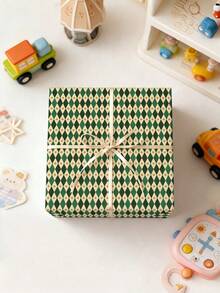 3/2/1 Roll Of Vintage Geometric Gift Wrapping Paper ; This Paper Is Perfect For Holiday Gift Wrapping, Children's Birthdays, Vintage-Themed Parties, Christmas Gift Wrapping,Circus-Themed Celebrations, And British-Style Gifting. - B - View 7