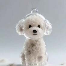 1pc Transparent Acrylic Dog Keychain, Cute Puppy Hair Storage Pendant, Transparent Cute Dog Hair Storage Accessory - Multicolor - View 8