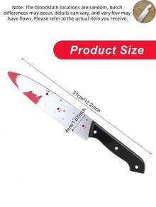 1pc-Halloween Bloody Fake Knife - Bloody Prop, Viral Bloody Pointed Plastic Simulation Knife, Halloween Decoration, Halloween Party Supplies, Halloween Photo Prop, Horror Prop, Simulation Halloween Knife, With Blood Stains, Create Horror Atmosphere, Halloween Costume Accessory, Suitable For Halloween, Ghost Festival Decoration Prank Prop, Haunted House Decoration, Photo Prop, Halloween Costume Prop - Multicolor - View 12