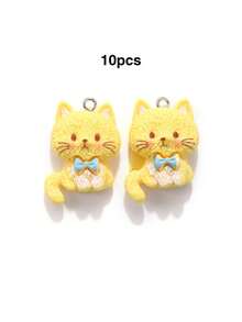 10/20/100pcs Resin Jewelry Accessories Cat Holding Fish Kitten Pendant DIY Handmade Bracelet Keychain Necklace Charm - Kitten - View 15